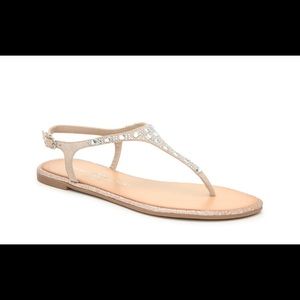 Dressy gold flat sandals (lightly used)